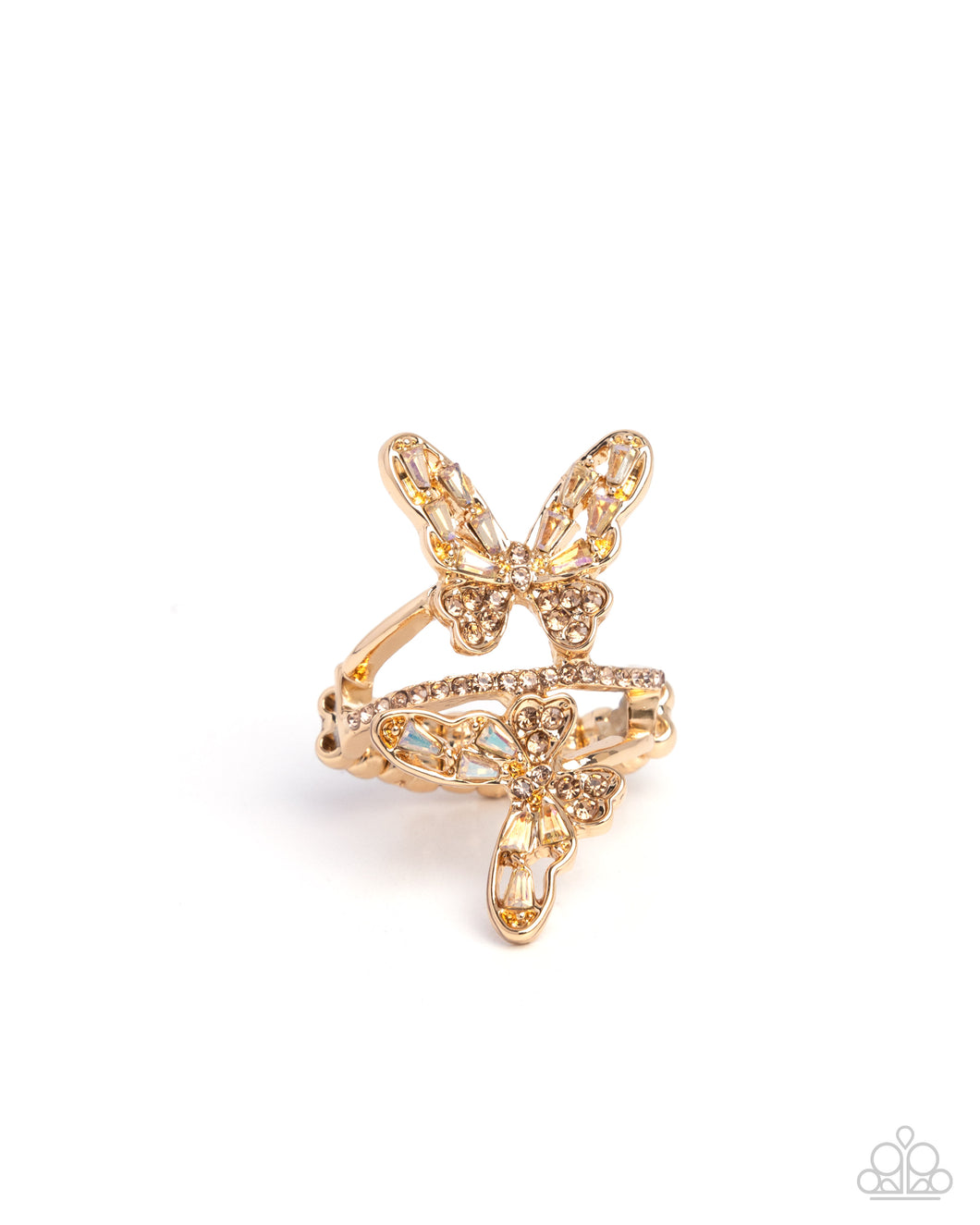 Fluttering Flamenco - Brown (Topaz Butterfly) Ring