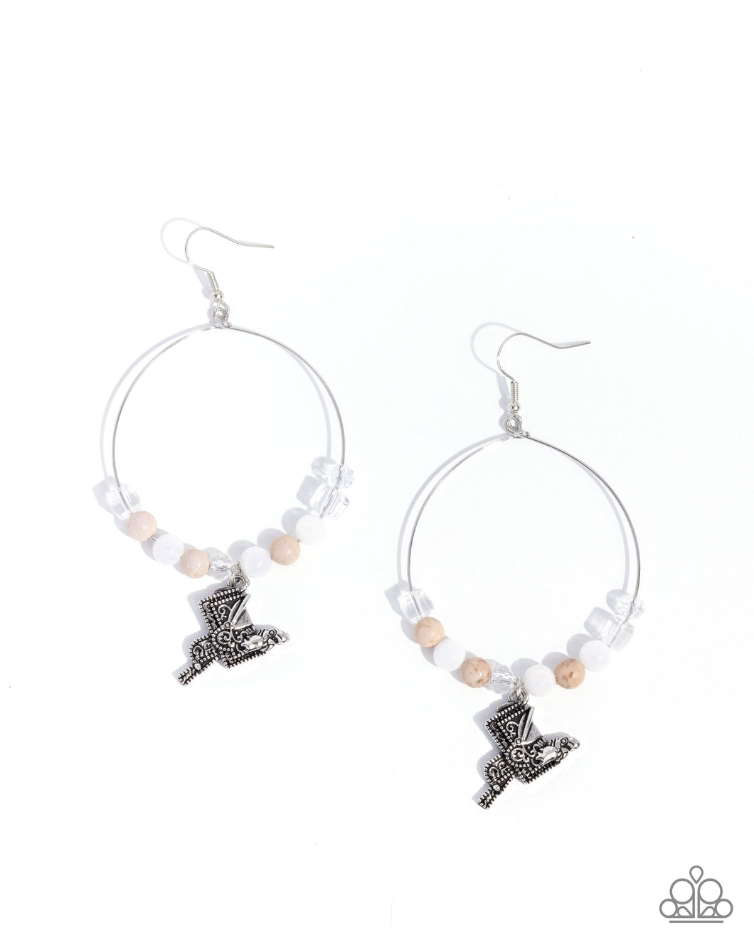 Saddle Showcase - White (Silver Saddle) Earring