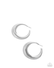 Load image into Gallery viewer, Circular Circumstance - Silver Hoop Earring

