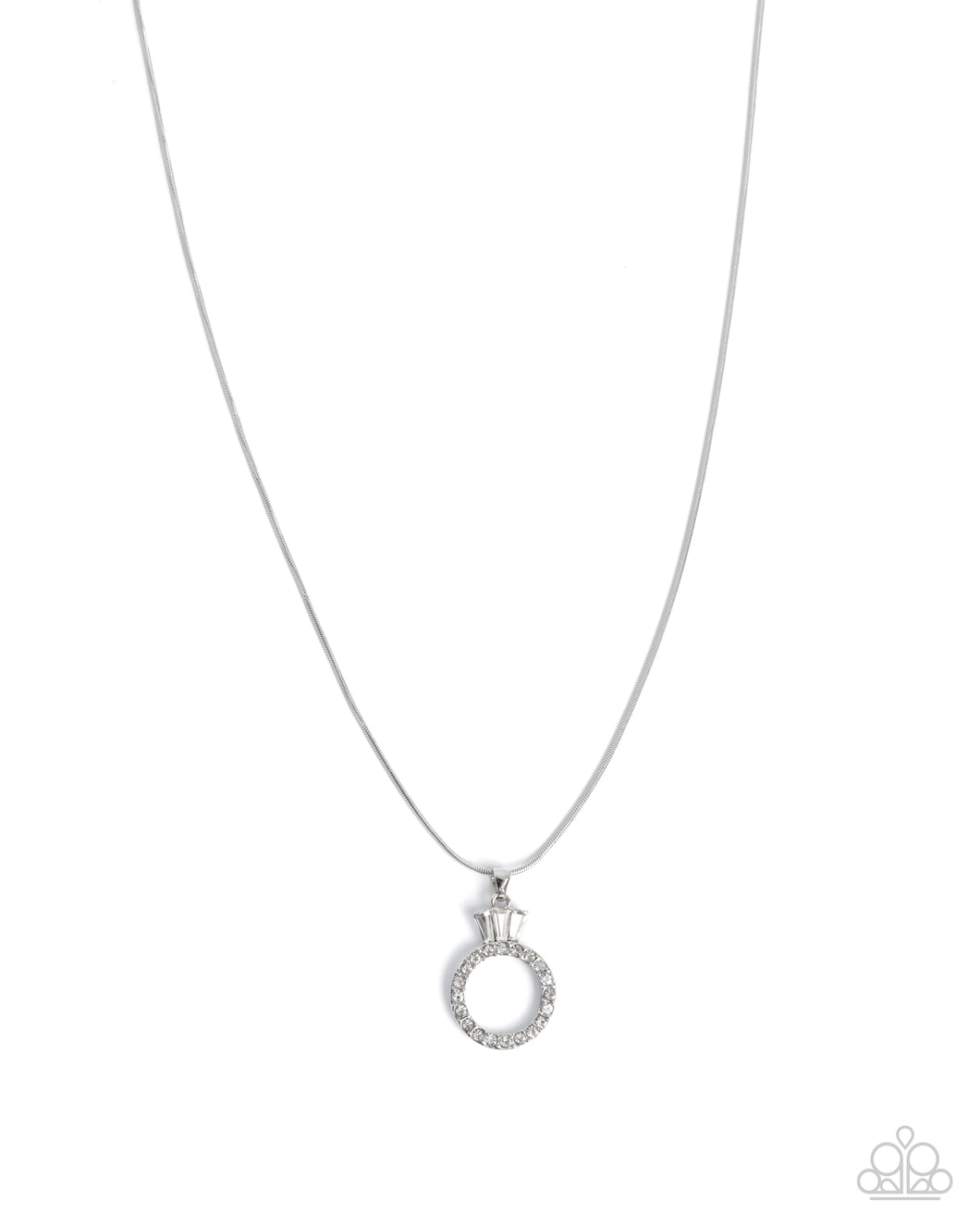 Promise Ring - White (Rhinestone) Necklace