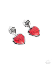 Load image into Gallery viewer, Rustic Reinvention - Red Post (Heart) Earring
