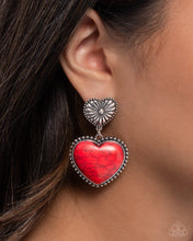 Load image into Gallery viewer, Rustic Reinvention - Red Post (Heart) Earring
