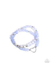 Load image into Gallery viewer, Profound Pop of Color - Blue (Silver Heart) Bracelet
