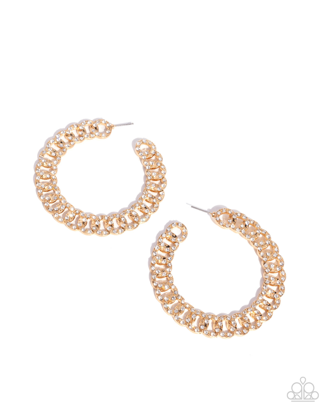 Interlocked Icing - Gold (Hoop) Earring