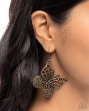 Load image into Gallery viewer, Soaring Skill - Brass (Butterfly) Earring
