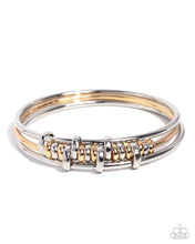 Load image into Gallery viewer, Glistening Guess - Multi (Silver/Gold) Bangle Bracelet
