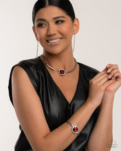 Load image into Gallery viewer, Asscher Assumption - Complete Look - Red: Adorably Asscher -Red Necklace and Asscher Admiration - Red Bracelet (BB-RD-LA)
