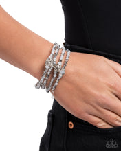 Load image into Gallery viewer, Sensible Shimmer - Silver (White Rhinestone/Acrylics)  Bracelet
