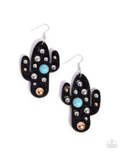 Load image into Gallery viewer, Cactus Cache - Multi (Black Leather Cactus) Earring
