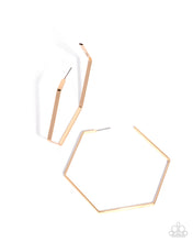 Load image into Gallery viewer, Handcrafted Hexagons - Gold (Hoop) Earring
