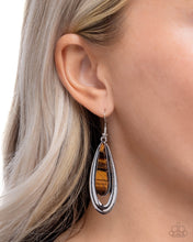 Load image into Gallery viewer, Practical Pairing - Brown (Tiger's Eye Stone) Earring
