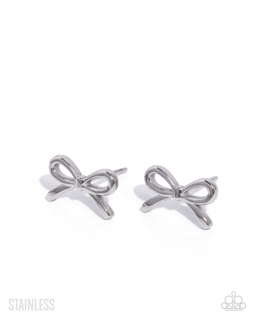 BOW The Line - Silver (Bow) Stainless Steel Earring