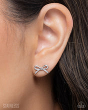 Load image into Gallery viewer, BOW The Line - Silver (Bow) Stainless Steel Earring
