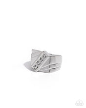 Load image into Gallery viewer, Tilted Triumph - White (Rhinestone) Ring
