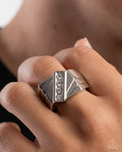 Load image into Gallery viewer, Tilted Triumph - White (Rhinestone) Ring
