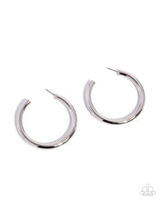 Load image into Gallery viewer, Sinuous Sheen - Silver Hoop Earring
