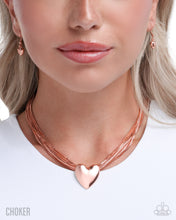 Load image into Gallery viewer, Gathered Galentine - Copper (Heart) Choker Necklace

