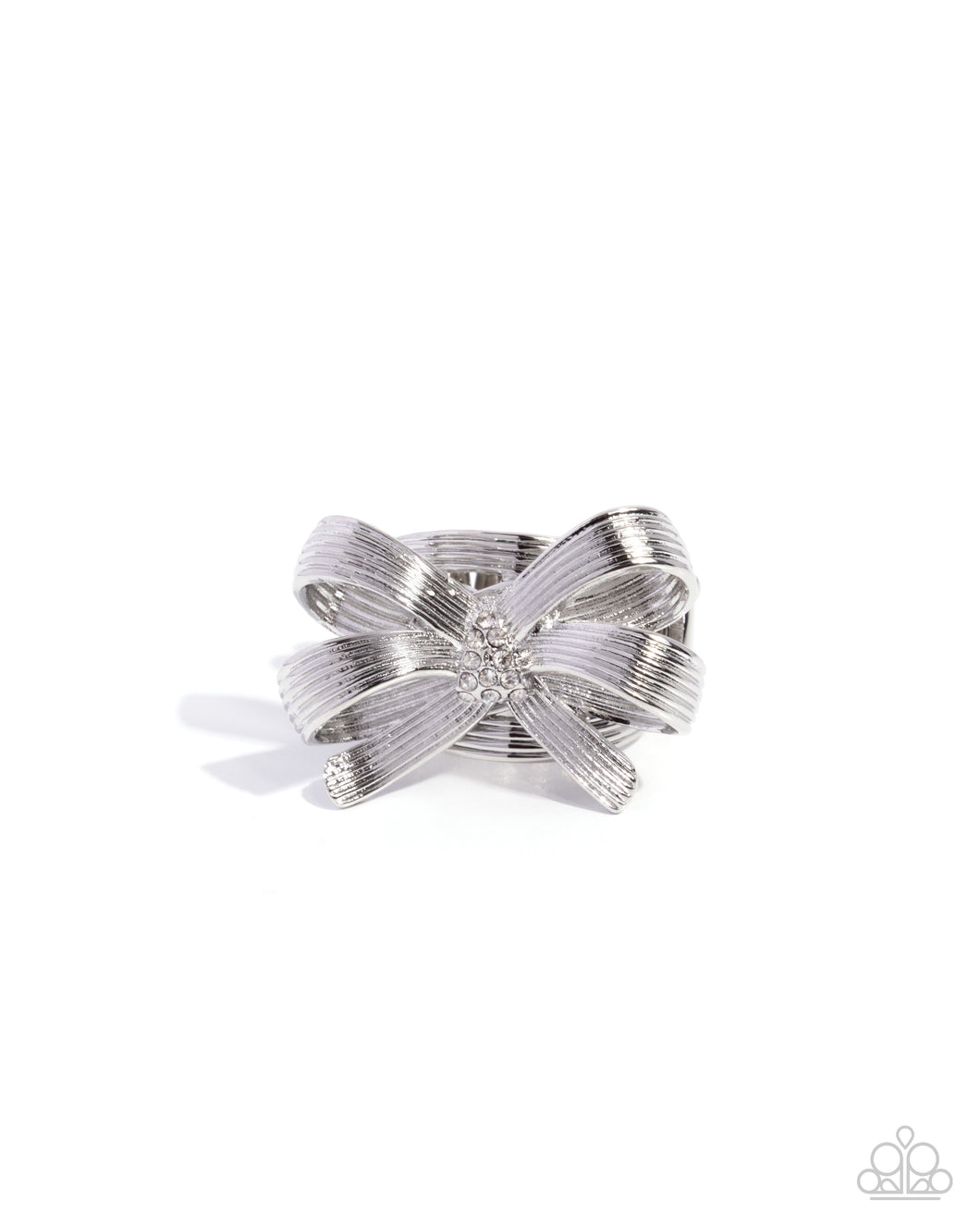 Gathered Glam - Silver (Bow) Ring