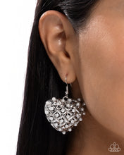 Load image into Gallery viewer, Woven Delight - White (Pearl) Heart Earring
