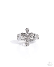 Load image into Gallery viewer, Holy Haute - White (Rhinestone) Cross Ring
