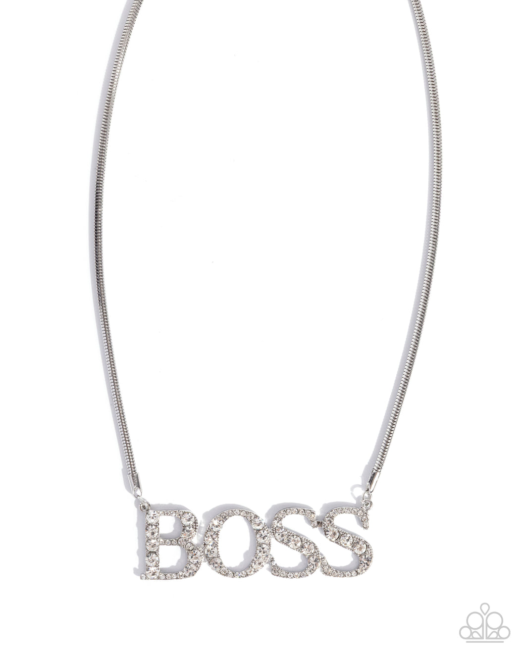 Final Boss - White (Rhinestone) Necklace