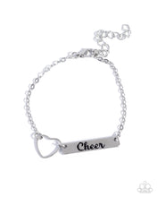 Load image into Gallery viewer, Cheer Craze - Silver (Heart Silhouette) Bracelet
