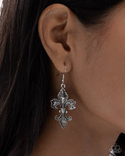 Load image into Gallery viewer, Fancy Fleur-De-Lis - Silver Earring
