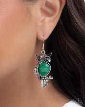Load image into Gallery viewer, Owl Observation - Green (Owl Earrings
