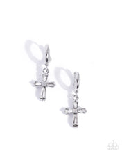 Load image into Gallery viewer, Sacred Shine - White (Gem) Cross Earring
