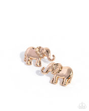 Load image into Gallery viewer, Elephant Eloquence - Gold Post Earring
