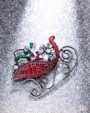 Load image into Gallery viewer, Sledding Shimmer - Red (Sleigh) Brooch
