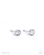 Load image into Gallery viewer, Silent Shimmer - White Rhinestone (Stainless Steel) Post Earring
