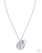 Load image into Gallery viewer, Tailored Tree - Green Gem Leaf Silver Lanyard Necklace
