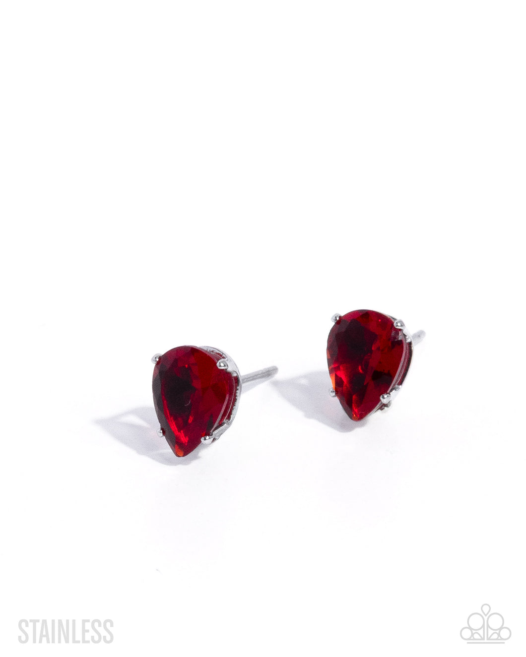 Teardrop Transit - Red Post Earring