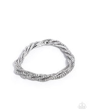 Load image into Gallery viewer, Noble Nuptials - White Complete Look: Wedding Wardrobe - White Necklace,Bridal Backdrop - White Bracelet, and Marriage Makeover - White Hoop Earring (BB-WT-MR)
