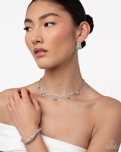 Load image into Gallery viewer, Noble Nuptials - White Complete Look: Wedding Wardrobe - White Necklace,Bridal Backdrop - White Bracelet, and Marriage Makeover - White Hoop Earring (BB-WT-MR)
