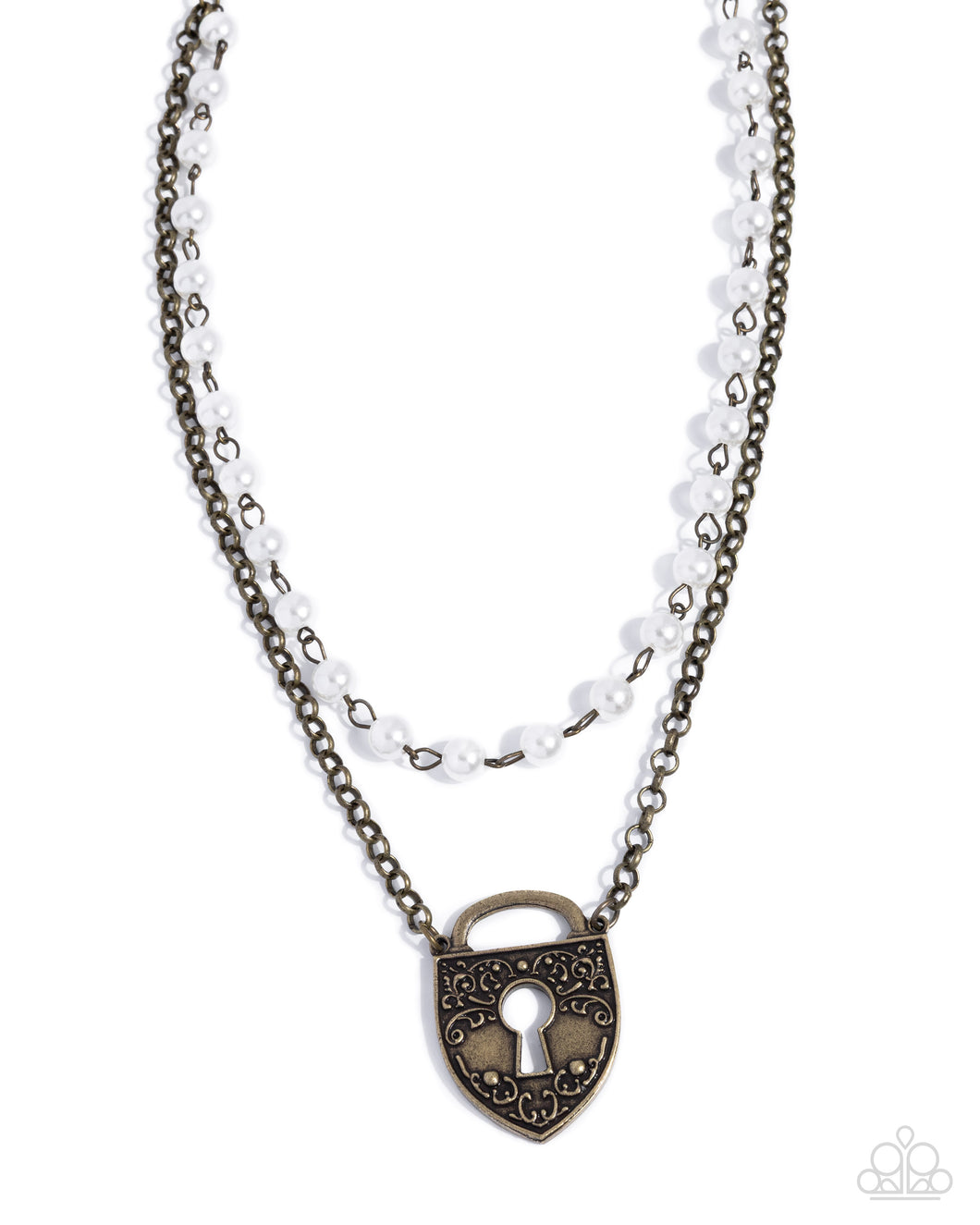 Leisurely Locked - Brass Necklace