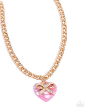 Load image into Gallery viewer, Coquette Cameo - Pink (Acrylic Heart) Necklace
