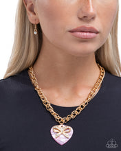 Load image into Gallery viewer, Coquette Cameo - Pink (Acrylic Heart) Necklace
