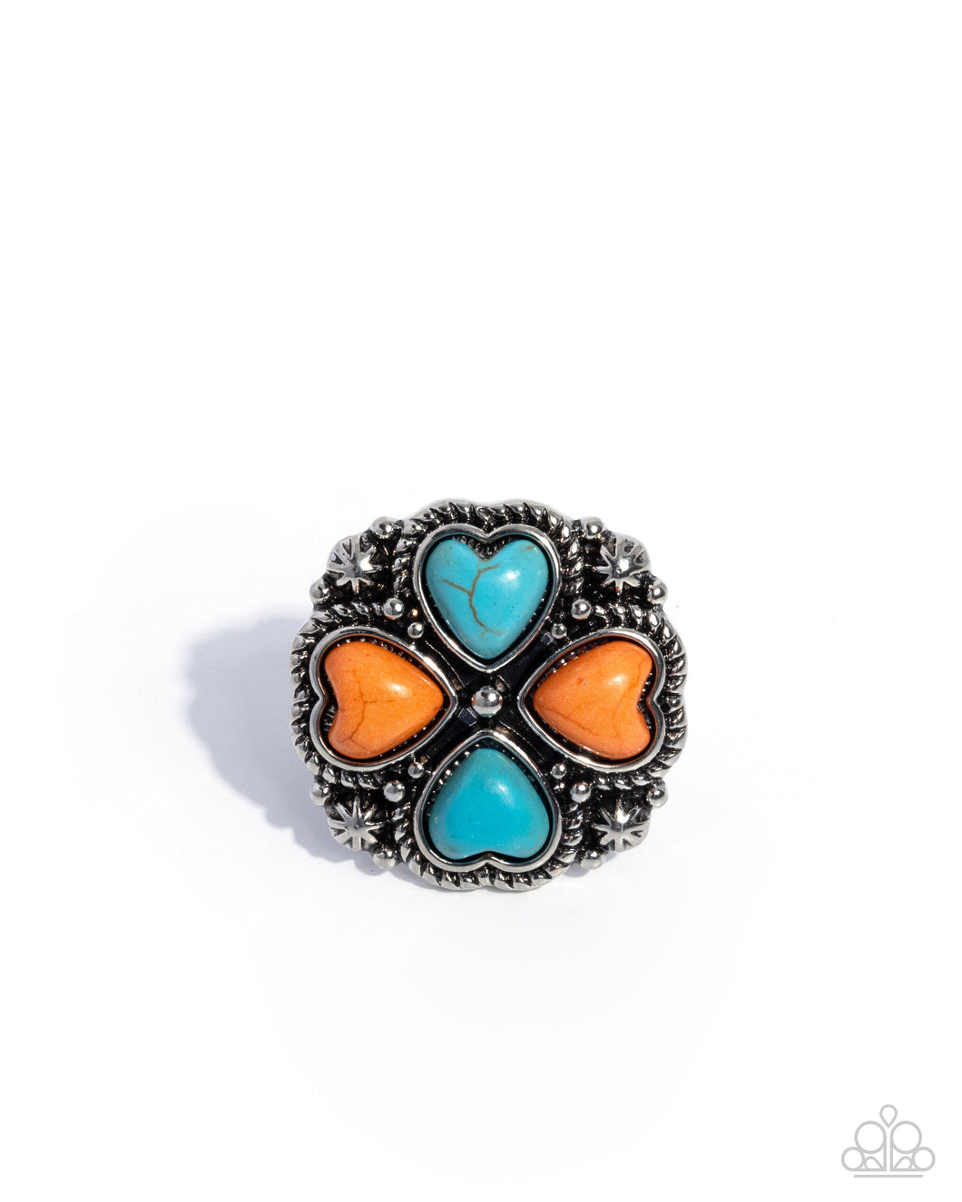 Sincere Stones - Orange/Turquoise) Ring