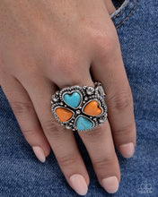 Load image into Gallery viewer, Sincere Stones - Orange/Turquoise) Ring
