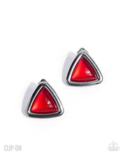 Load image into Gallery viewer, Triangular Taste - Red (Clip-On) Earring
