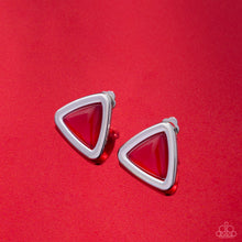 Load image into Gallery viewer, Triangular Taste - Red (Clip-On) Earring
