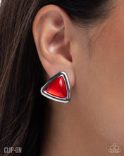 Load image into Gallery viewer, Triangular Taste - Red (Clip-On) Earring
