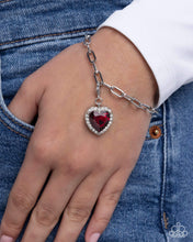 Load image into Gallery viewer, Romantic Holiday - Red (Rhodium) Heart Charm

