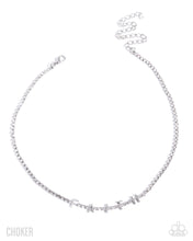 Load image into Gallery viewer, Favorable Faith - White (Rhinestone) Choker Necklace
