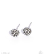 Load image into Gallery viewer, Radiant Request - White (Rhinestone) Stainless Steel Silver Post Earring
