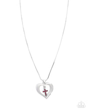 Load image into Gallery viewer, Heavenly Honor - Red (Rhinestone Cross) Necklace
