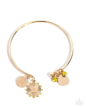 Load image into Gallery viewer, Aerial Acclaim - Yellow (Rhinestone) Butterfly Gold Cuff Bracelet
