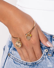 Load image into Gallery viewer, Aerial Acclaim - Yellow (Rhinestone) Butterfly Gold Cuff Bracelet
